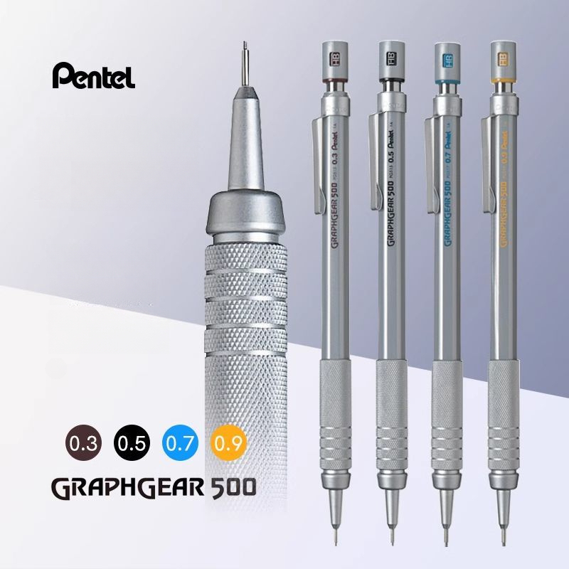 Pentel Pen Energel - 1pc ぺんてる Graphgear 500 製図シャープペンシルエンジニアリング自動鉛筆消しゴム付きプロペン 0.3