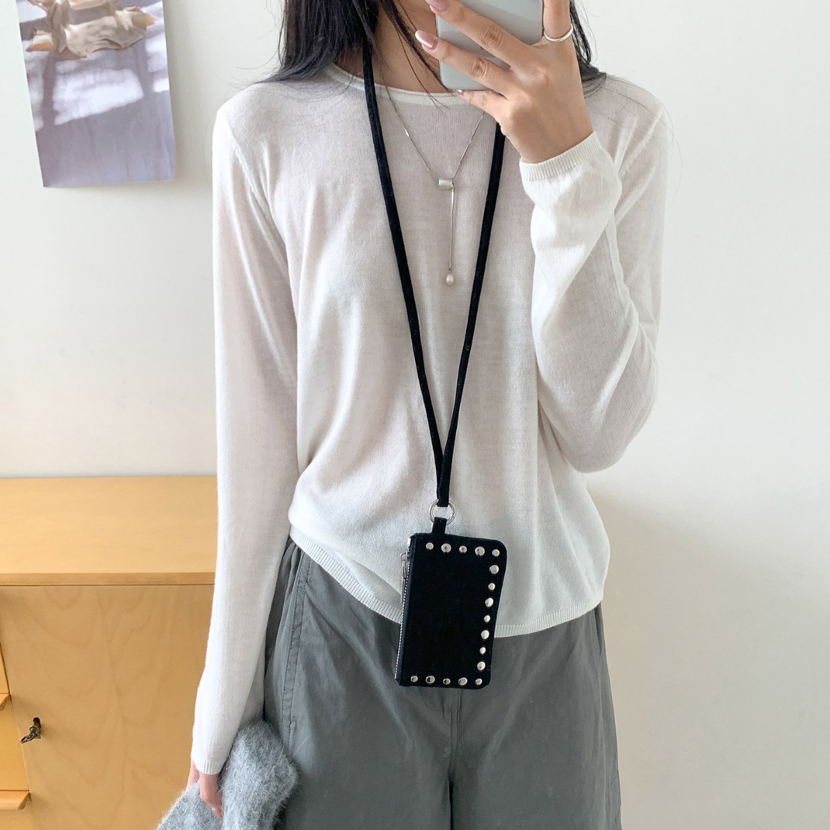 新しいスタッズ付きショルダーバッグミニクレジットカードホルダ - Index Card Holder のレビューと価格